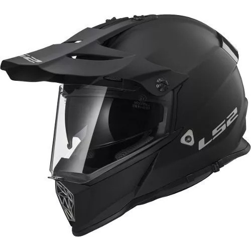 Casco Moto Ls2 Mx436 Pioneer Evo Negro Mate - Fas Motos Color Matt black Diseño Solid Tamaño del casco M