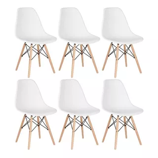 6 Cadeiras Charles Eames Eiffel Dsw Clara Branco