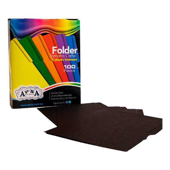 Folder Carta Negro Marca Apsa