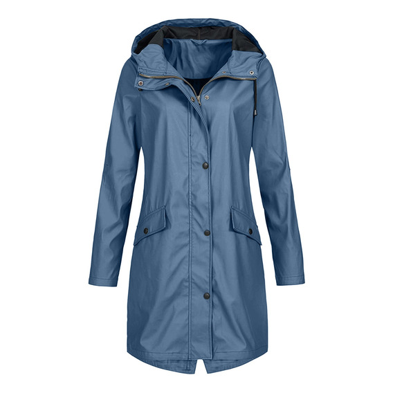 Chaqueta Larga De Lluvia Con Capucha Gabardina Impermeable