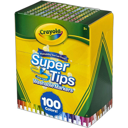 Crayola Set De Marcadores Super Tips Lavables 100 Unidades