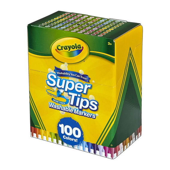 Crayola Set De Marcadores Super Tips Lavables 100 Unidades