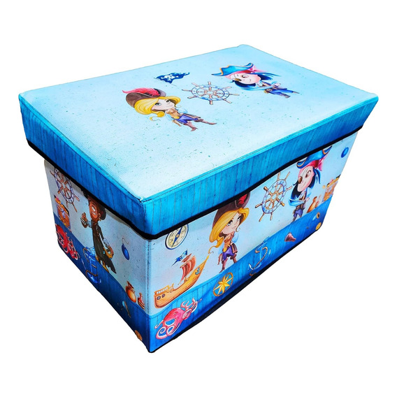 Caja Puff Organizador De Juguetes Grande Para Niños Banco