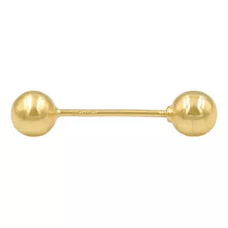 Piercing Lengua Bola Recto Perfo 100% Oro Puro 10k Arete