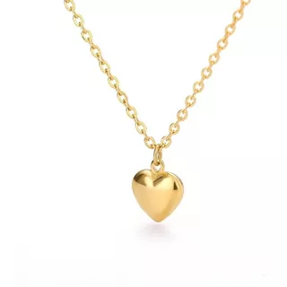 Remate!! Collar Corazón Baño Oro 18kt Clásico San Valentín