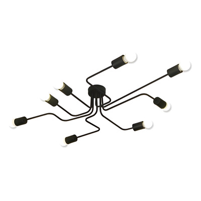 Araña 8 Luces Brazos Vintage Apto Lamparas Led Fz Negro