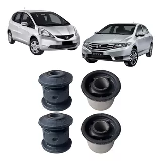 Kit 4 Bucha Bandeja Balança Dianteira Honda Fit City 09/15