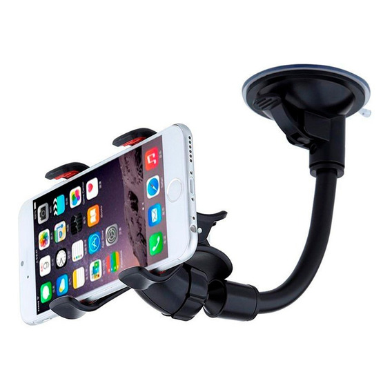 Soporte Celular Con Ventosa Auto. Flexible 360º Con Pinza