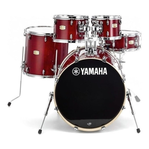 Batería Acústica Yamaha De 5 Cuerpos Stage Custom Birch Color Cranberry Red