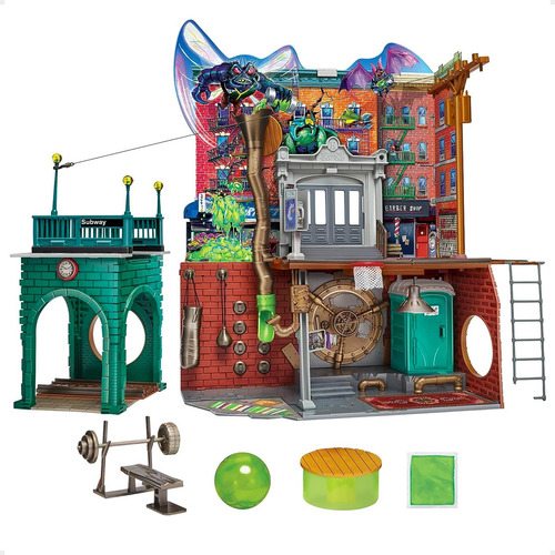 Playmates Toys Teenage Mutant Ninja Sewer Lair Playset color marrón claro