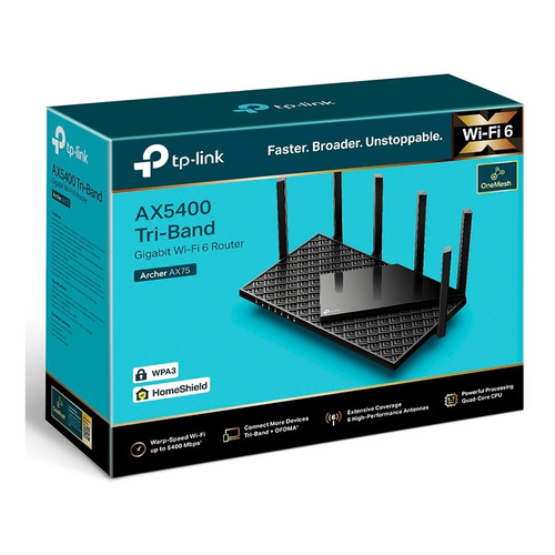 Tp-link Archer Ax75 Ax5400 Tri-band Wi-fi 6 Router Color Negro