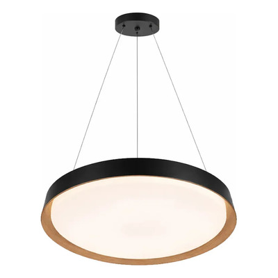 Colgante Nordic R Led Negro Madera Control Remoto Dimer Negro/madera