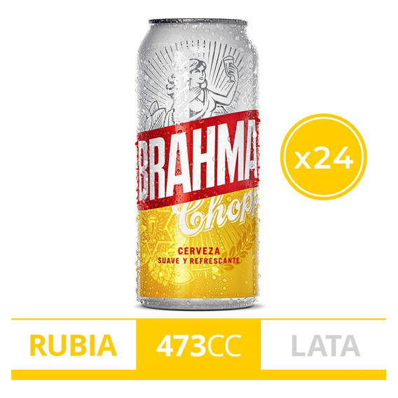Cerveza Brahma Chopp Rubia 473ml Pack X 24 Uni
