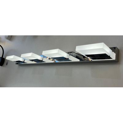 Aplique Pared 4 Luces Led Acero Cromo Deco Moderno Tz