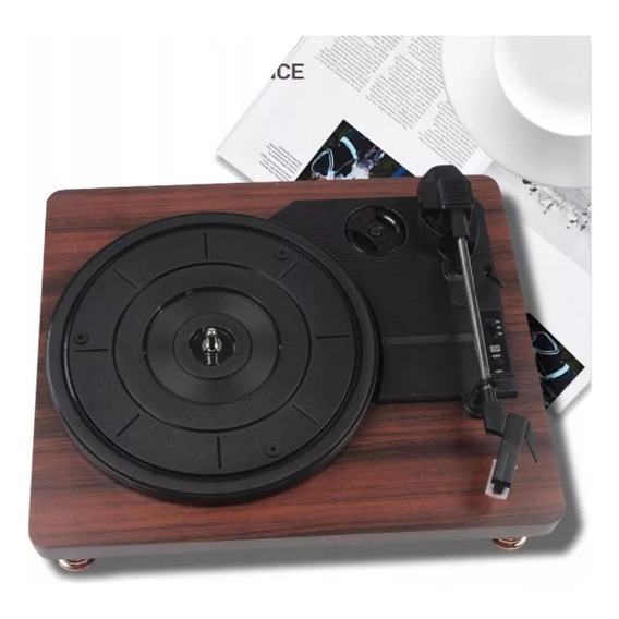 Tocadiscos De Vinilo Retro Portátil Con Bluetooth