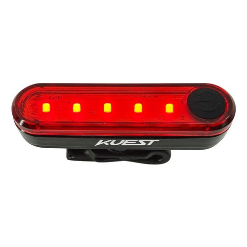 Luz Trasera Recargable Para Bicicleta Kuest Resiste Agua Usb Color Negro