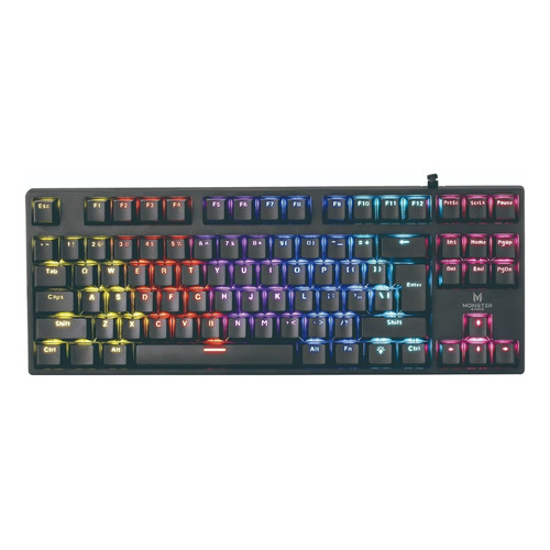 Teclado Gamer Mecanico Tkl Monster Punisher Color del teclado Negro Idioma Español Latinoamérica