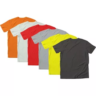 Combo 6 Camisetas Coloridas  Masculina Algodão Básica Malha 