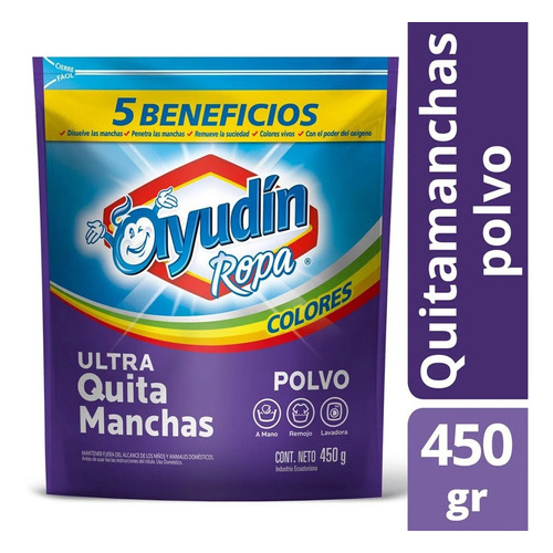 Ultra Quitamanchas En Polvo Ayudín Ropa Color  450 Gr