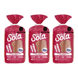 Pan Keto 3 Pack Sabor A Mantequilla, Lowcarb De Sola