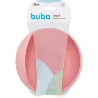 Buba Prato Bowl Silicone Com Ventosa Introdução Alimentar Infantil Rosa