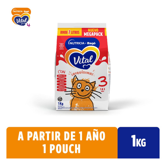 Leche En Polvo Infantil Nutricia Bago Vital 3 Bolsa 1kg