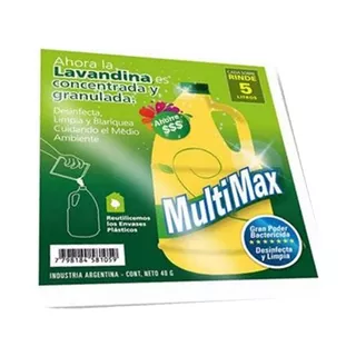 Sobre Lavandina Concentrada Polvo Multimax Caja X 40un