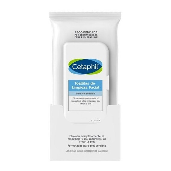 Toallitas De Limpieza Facial Cetaphil Piel Sensible X 25 Un