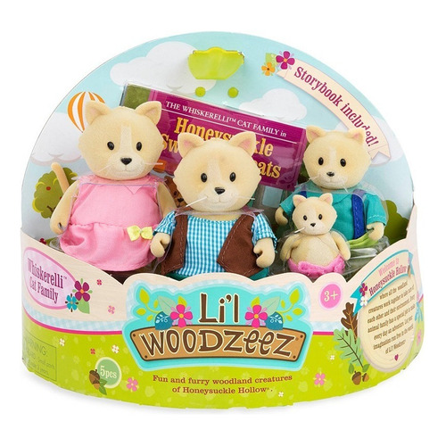 Lil Woodzeez 6156 Set Familia De Gatos X4 Figuras Animales