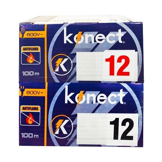 Cable Electrico Cca Konect Calibre 12 Rojo/negro 100 M 2pzs