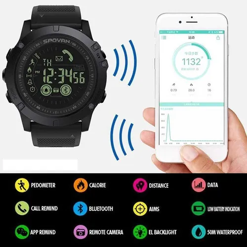 Reloj inteligente deportivo Spovan Pr1 impermeable 50 m bisel