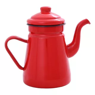 Bule Para Café Chá Retrô Ferro Esmaltado 1 Litro Mimo Style Cor Vermelho