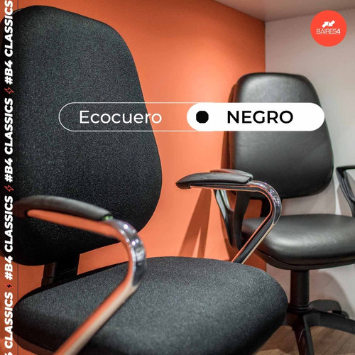 Silla Ejecutiva De Escritorio Sillon Ergonómico Baires4 Full Color Ecocuero Negro