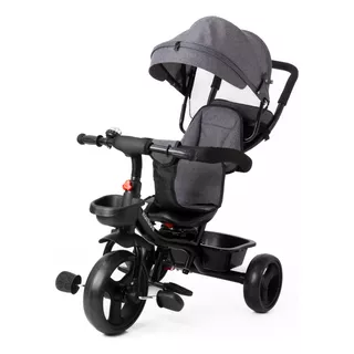 Triciclo Infantil Rainbow Safir Gris Con Manija Direccional Y Asiento Giratorio