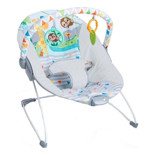 Silla mecedora para bebé Bright Starts Safari Fun 12204 gris