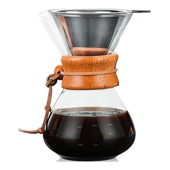 Combo Cafetera Tipo Chemex 400ml + Filtro Acero Inoxidable