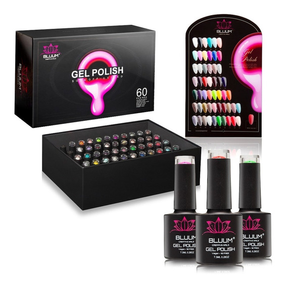 Set Completo Bluum Profesional Esmaltes Permanentes 60 Und