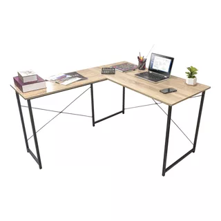 Escritorio Top Living Desk-11 Melamina De 140cm X 75.5cm X 60cm X 120cm