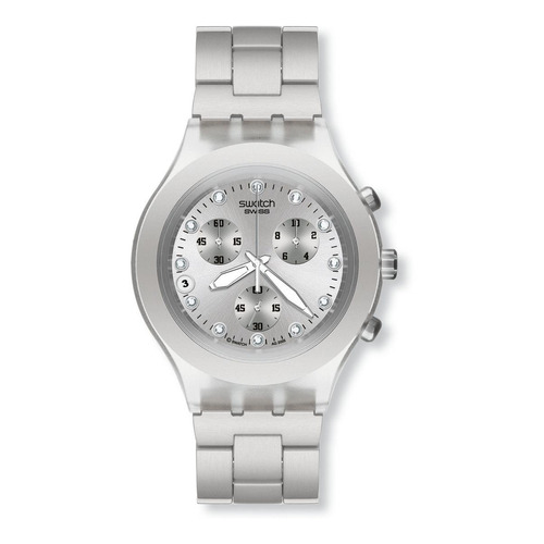 Reloj pulsera Swatch Full-blooded con correa de aluminio color gris