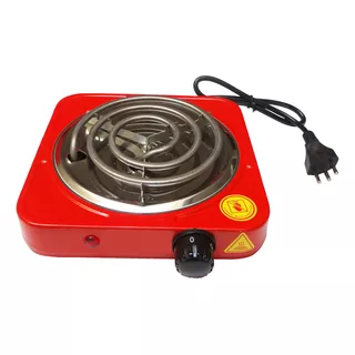 Fogão Elétrico Portátil De Mesa 1 Boca 1200w 127v Vermelho