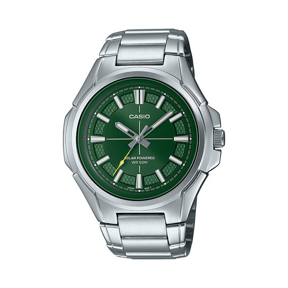 Reloj Hombre Casio Mtp-rs100d-3avdf Core Mens Color de la correa Plateado Color del bisel Plateado Color del fondo Verde