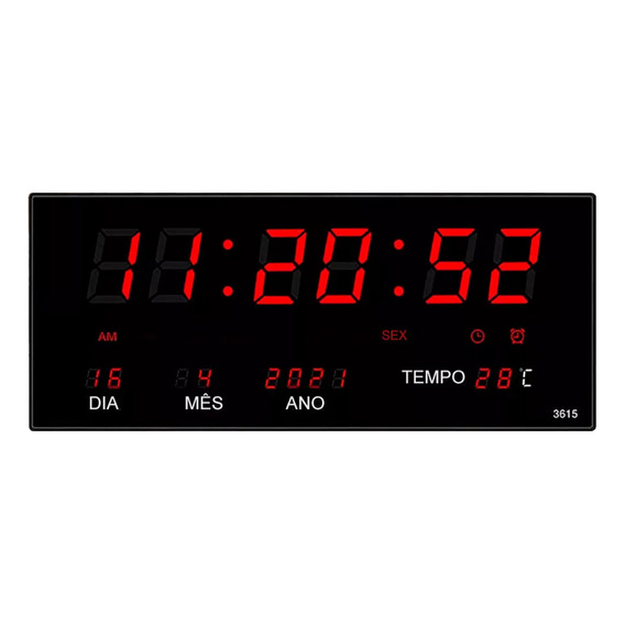 Reloj Digital De Pared Gadnic Pantalla Led Despertador Hora