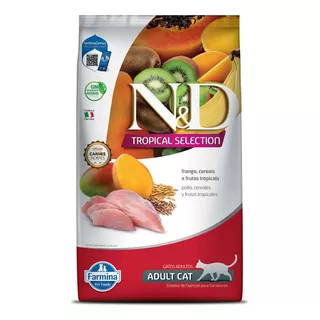 Ração N & D Gatos Trop Sel Frango Frutas Cereais 1,5kg