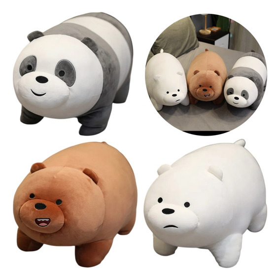 Osos Peluche Escandalosos De 30cm Pardo,polar Y Panda, 3 Pzs