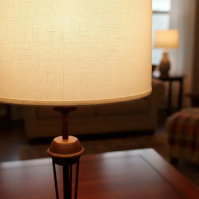 Velador Nagu Oxido Vintage Con Pantalla Apto Led E27