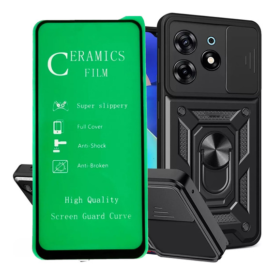 Funda Estuche Antichoque- + Vidrio C Para Tecno Spark 10 Pro