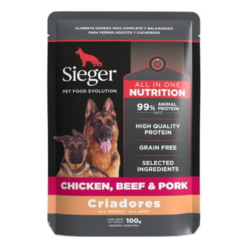 Sieger Criadores Pouch Perro Pollo 100gr