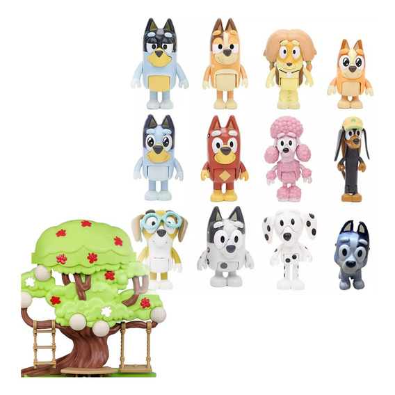 12pcs Bluey Familia Y Amigos Figura Modelo Juguete Regalo