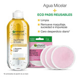 Kit Micelar Garnier Bifásica 400ml + Pads Desmaquillantes