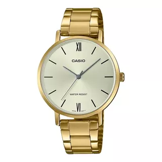 Reloj Mujer Casio Ltp-vt01g-9b Dorado Análogo